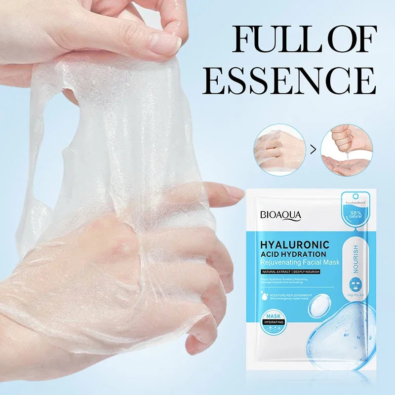 BIOAQUA Hyaluronic Acid Sheet Masks 10-Pack | Moisturising Hydrating Sheet Mask QXL
