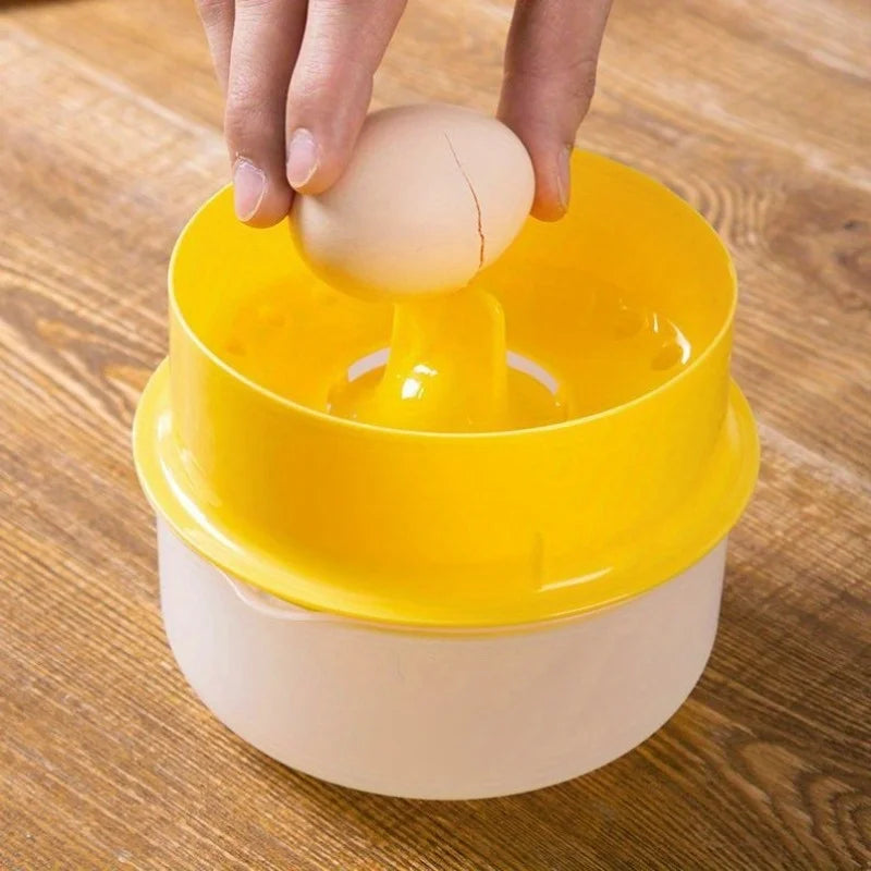 Egg White Separator & Yolk Divider with Storage Box Egg Separator Tool QXL Yellow