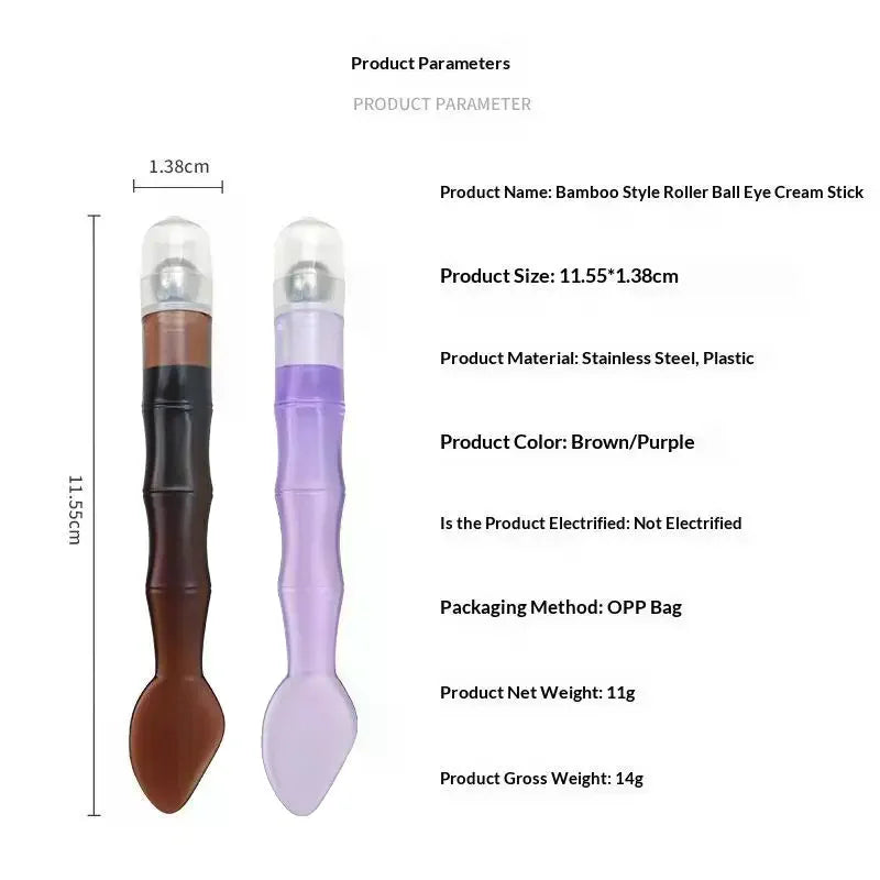 2-in-1 Eye Cream Roller Stick & Scoop | 360° Massage Ball Eye Massage Roller QXL