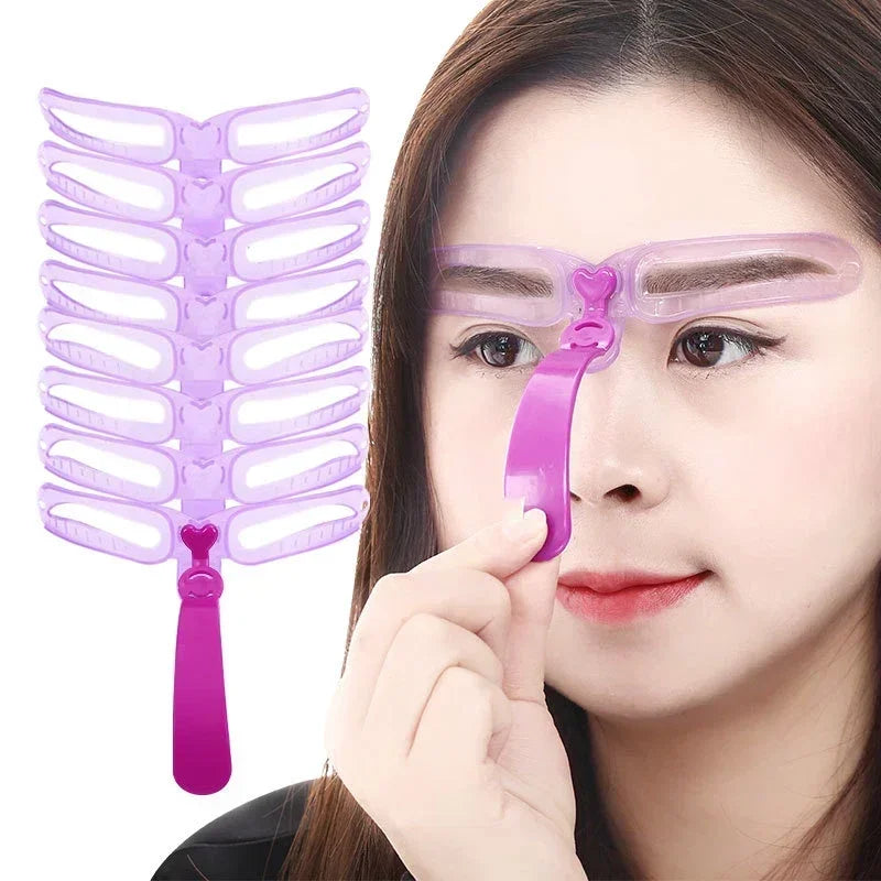 8-Pc Reusable Eyebrow Stencil Set | 3D Brow Templates Eyebrow Stencil Set QXL