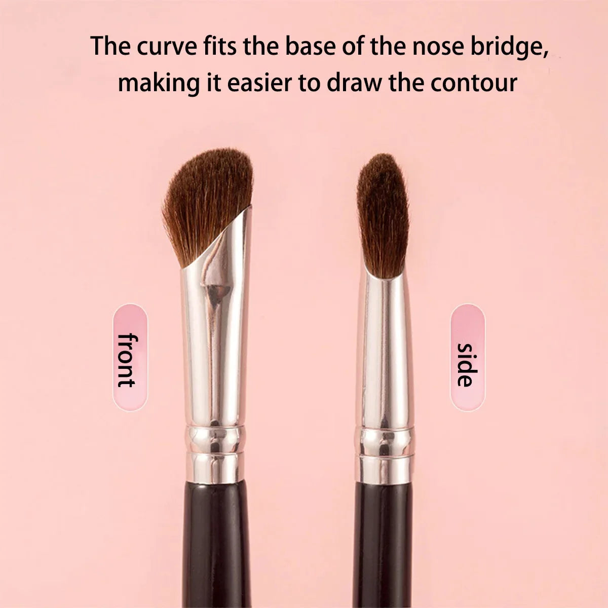 3-Piece Makeup Brush Set | Contour, Eyebrow & Eyeliner Makeup Brush Set QXL