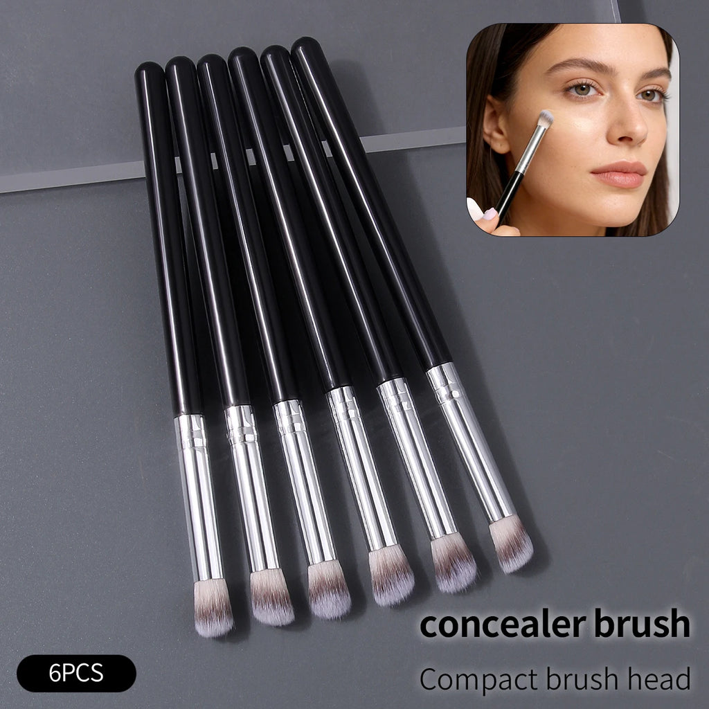 KOSSHOW 6-Pc Soft Angled Concealer & Foundation Brush Set Concealer Brush Set QXL