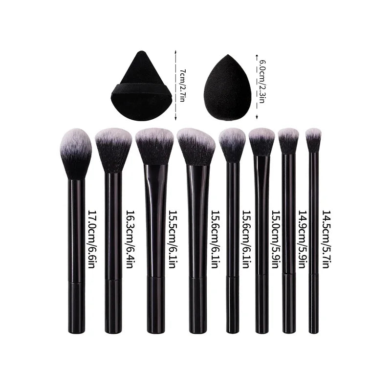 12-Piece Beginner Makeup Brush & Sponge Set | Soft & Portable Makeup Brush Set QXL