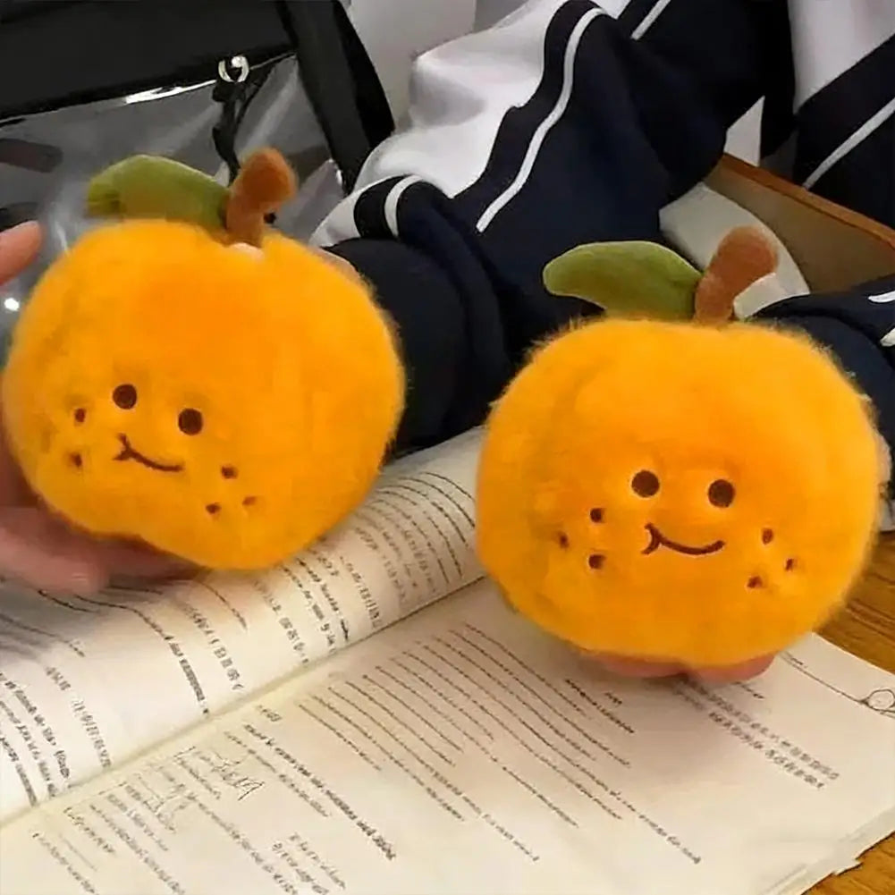 Peelable Orange Plush Keychain Toy | Cute Fruit Stuffed Pendant Plush Keychain Toy QXL