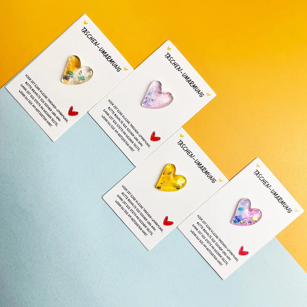 Heart Pocket Hug Tokens with Encouragement Cards | 8–40 Pack Party Favour Token QXL
