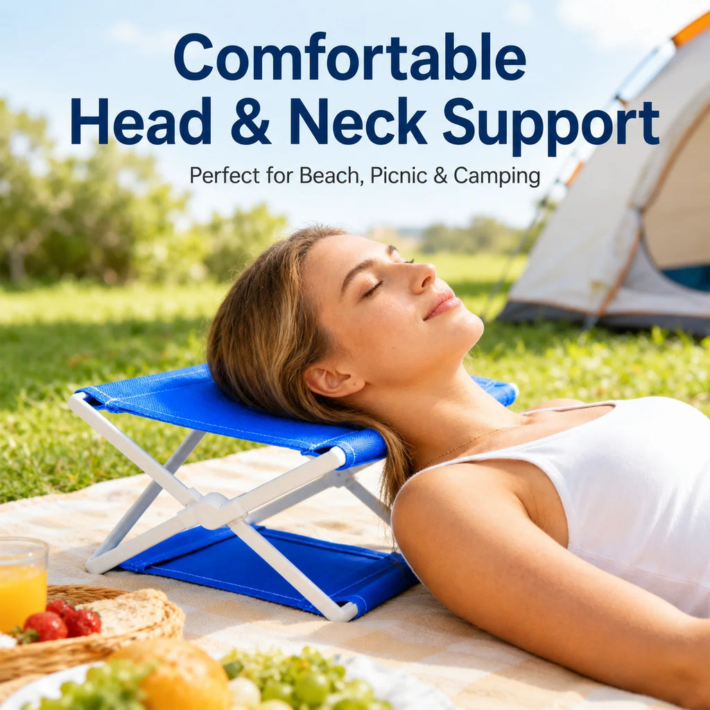 Foldable Beach Headrest Pillow | Compact Outdoor Travel Pillow Outdoor Headrest Pillow QXL