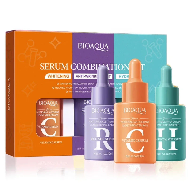 SADOER 3-Pc Vitamin C Retinol Hyaluronic Acid Face Serum Set Face Serum Set QXL Default Title