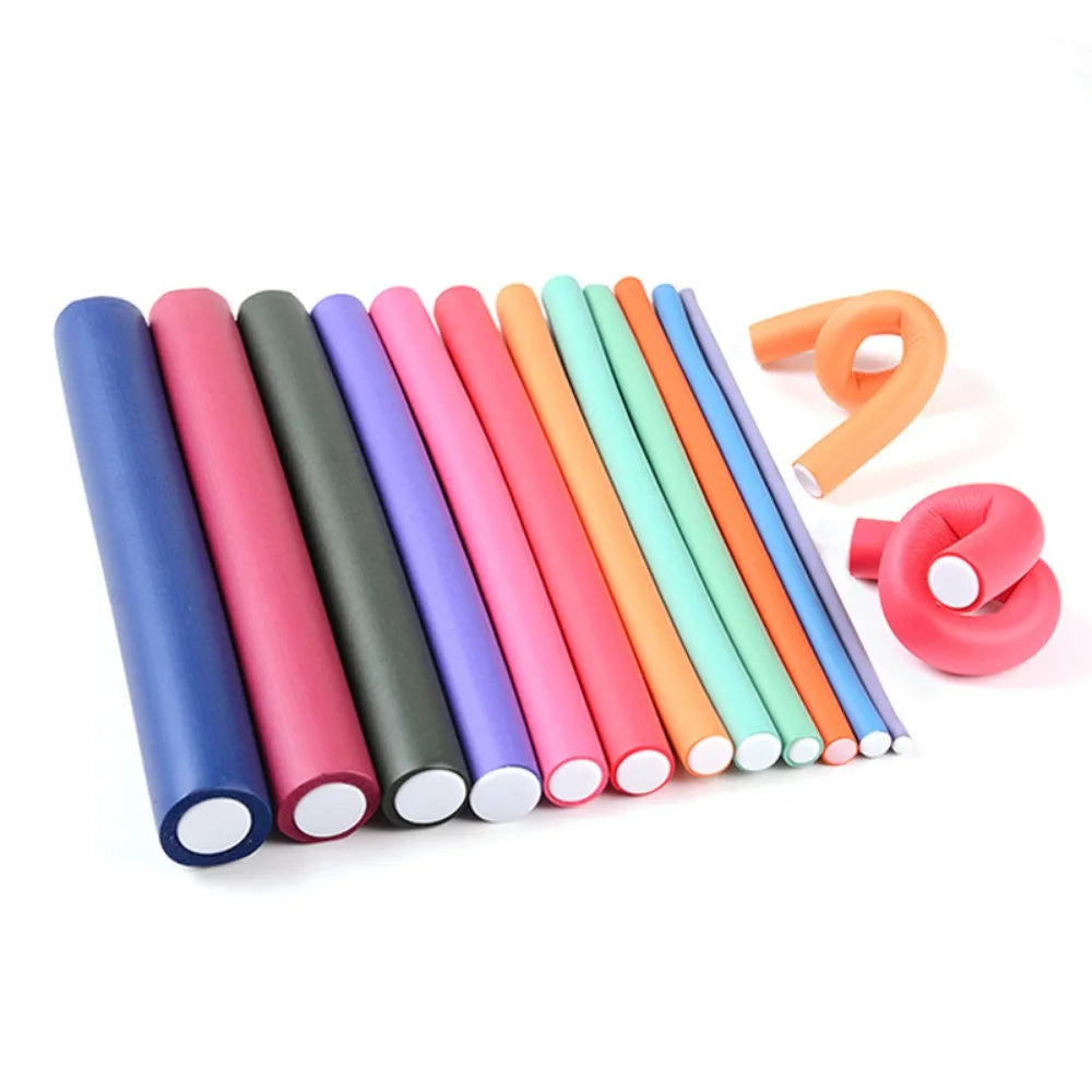 6-Pack Heatless Curling Rods | Soft Sponge Twist Curl Rollers Heatless Curl Rollers QXL