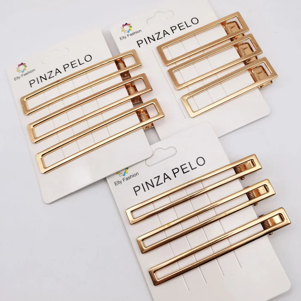 3-Pack Metal Geometric Hollow Hair Claw Clips | Barrette Set Hair Claw Clips QXL
