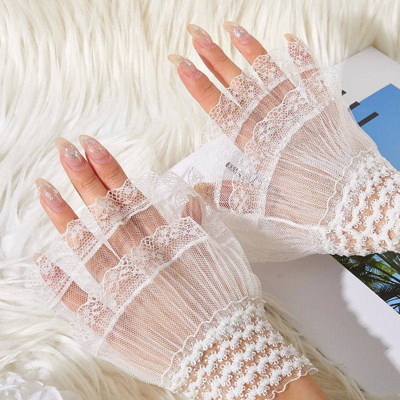 Nail Art Lace Fake Cuffs | Manicure Photo Prop Sleeve Nail Photo Prop QXL