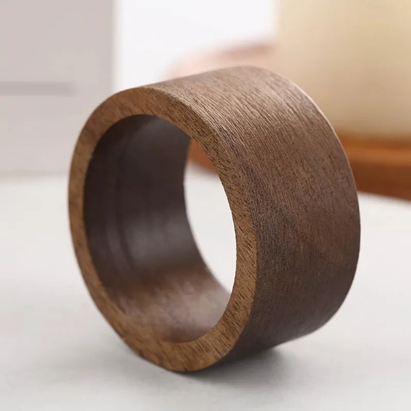 Handmade Wooden Napkin Rings Set of 2 | Rustic Farmhouse Wooden Napkin Rings QXL