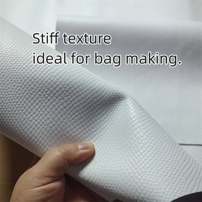1.6mm White Snake Embossed Top Grain Cowhide Leather Sheet Craft Leather Sheet QXL WHITE 30x60cm China Mainland