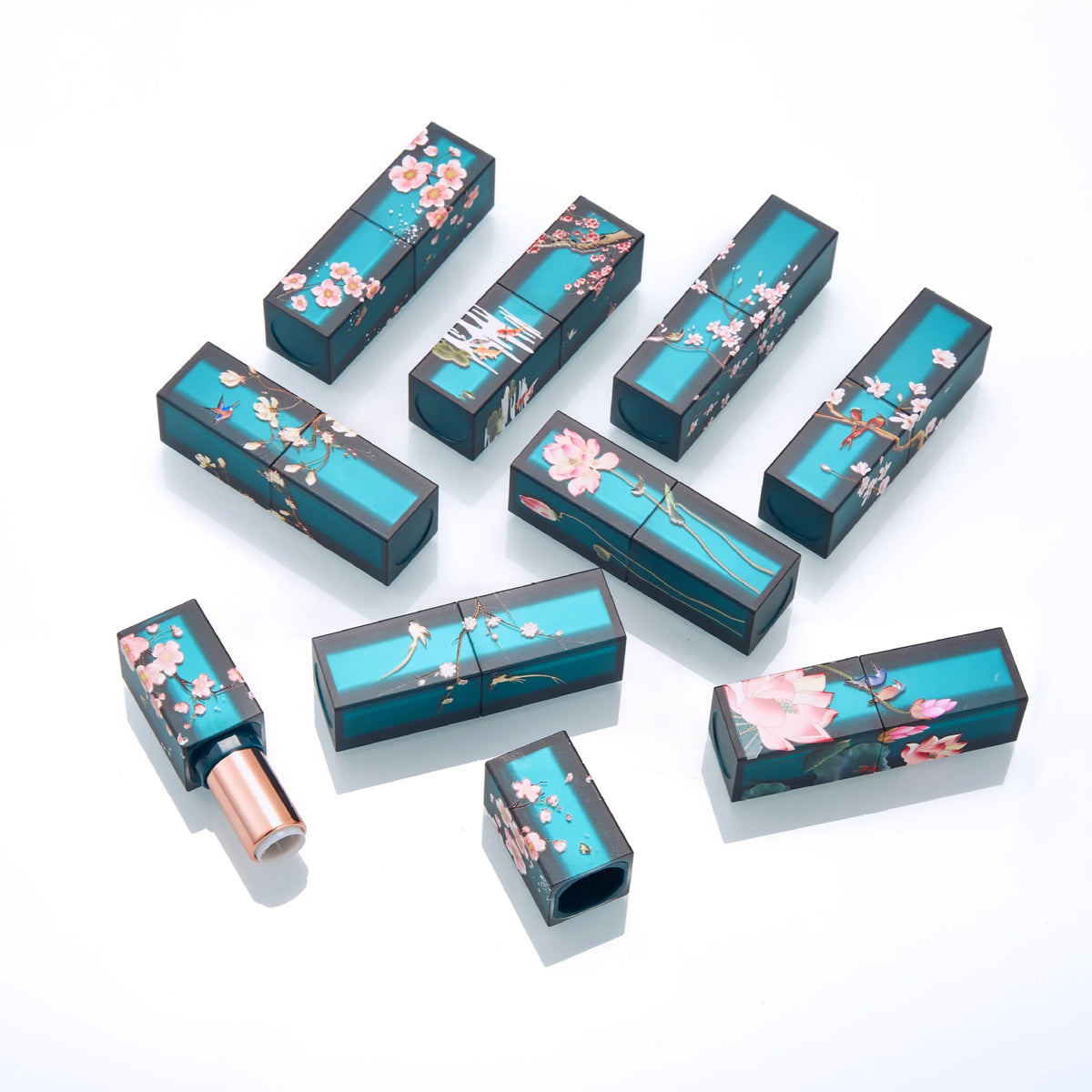 4g Frosted Green Square Empty Lipstick Tube | 12.1mm DIY Lip Balm Empty Lipstick Tube QXL