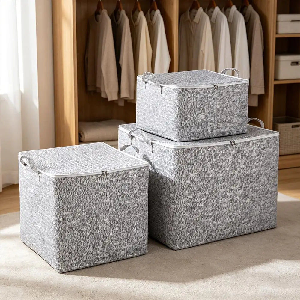 Foldable Clothes Storage Box with Lid | Large Laundry Organizer Clothes Storage Box QXL