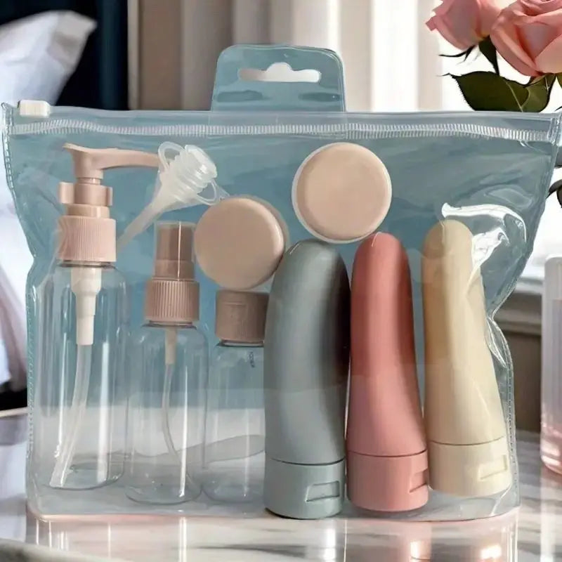 11-Piece Leak-Proof Refillable Travel Bottle Set | Shampoo & Lotion Travel Bottle Set QXL