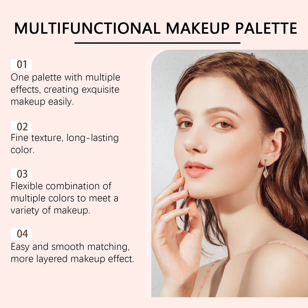 7-Color Glitter Eyeshadow & Highlighter Palette | Travel Kit Eyeshadow Palette QXL