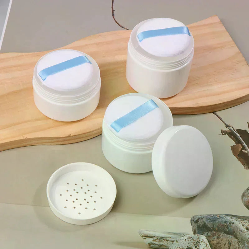 Empty Loose Powder Case with Puff & Sifter | 200–300g Powder Dispenser Case QXL