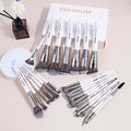 MAANGE 25-Pc Makeup Brush Set | Vegan Gift Box Kit Makeup Brush Set QXL White