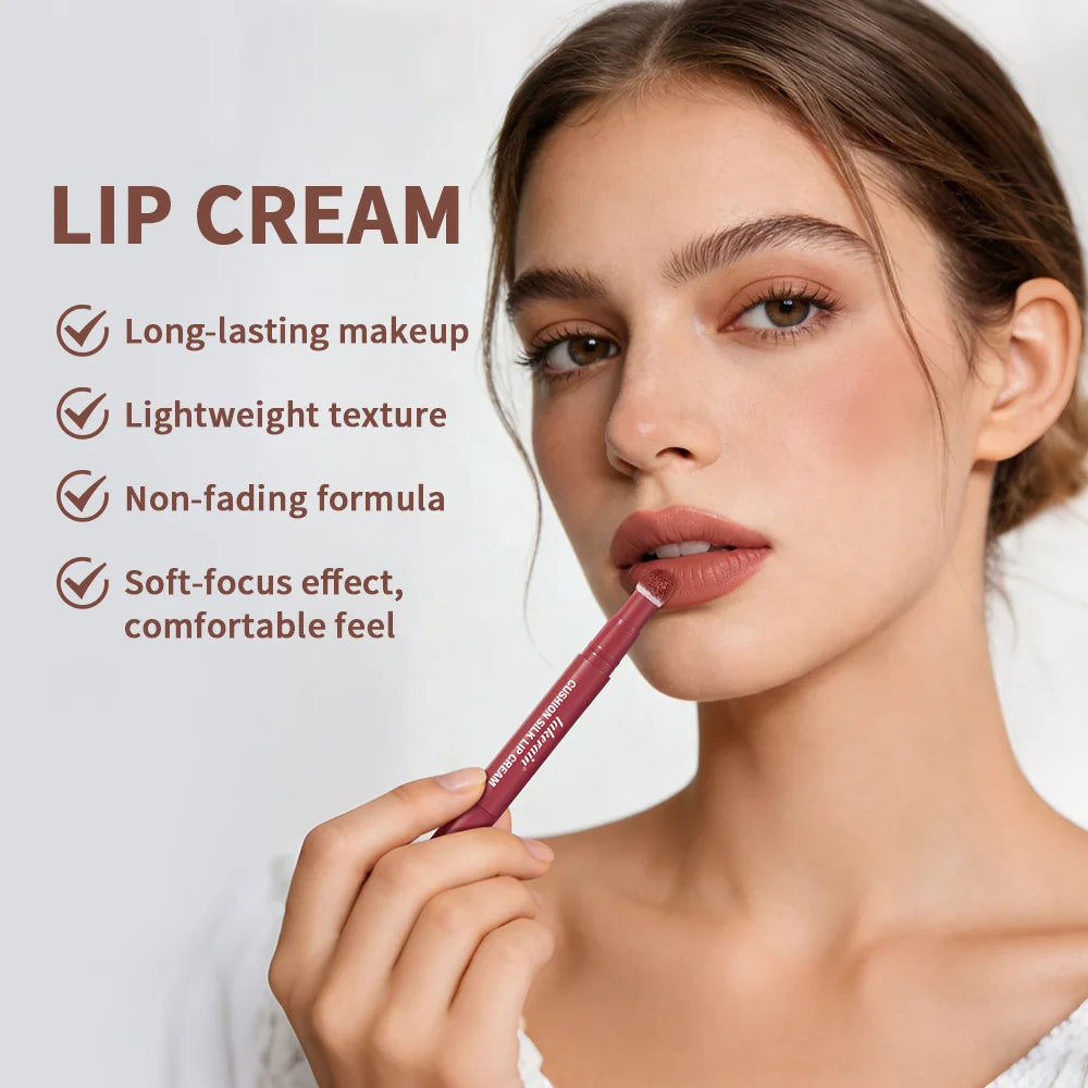 Lakerain 2-in-1 Air Cushion Lip Cream & Blush | Matte Waterproof Lip Cream Blush QXL