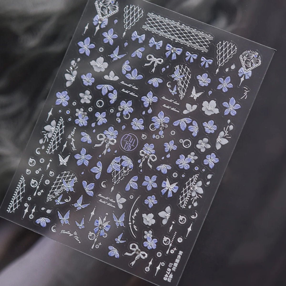 5D Embossed Nail Stickers – Mushroom Butterfly Floral Decals