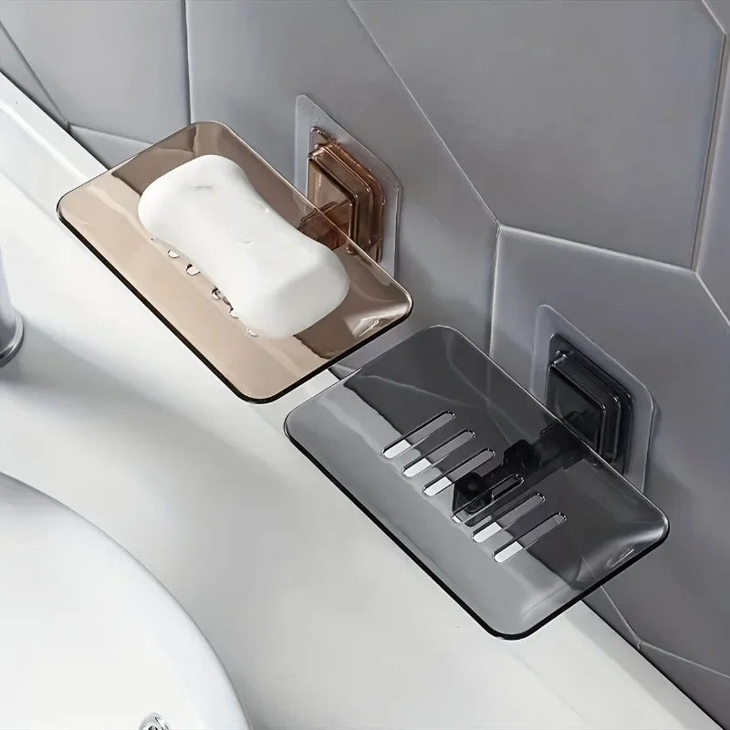 Wall-Mounted Transparent Soap Tray | Easy Install Holder Soap Tray Holder QXL