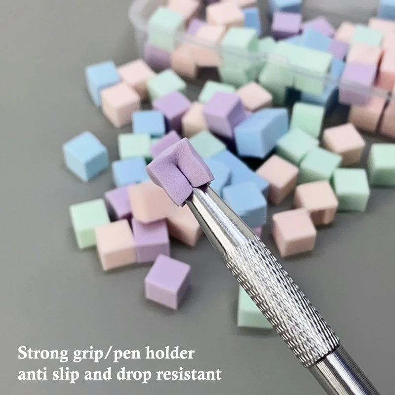 100-Pack Nail Art Sponge Grippers with Grab Clip | Macaron Nail Art Sponge Set QXL