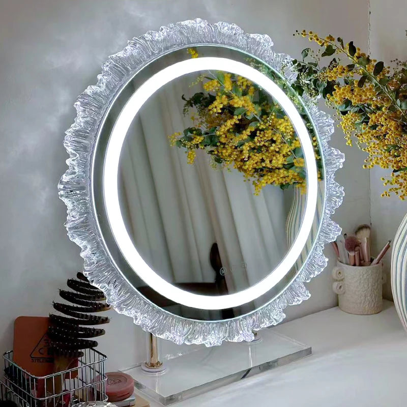 Sunflower LED Vanity Mirror | Tri-Color Dimming Desktop Mirror LED Vanity Mirror QXL