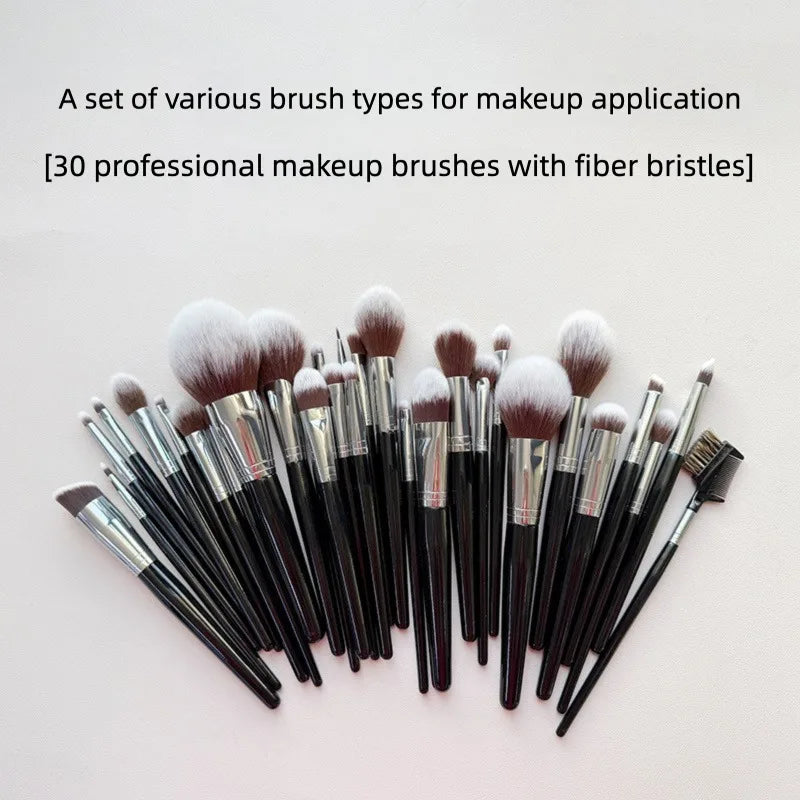 30-Piece Makeup Brush Set | Concealer, Powder & Eyeshadow Makeup Brush Set QXL