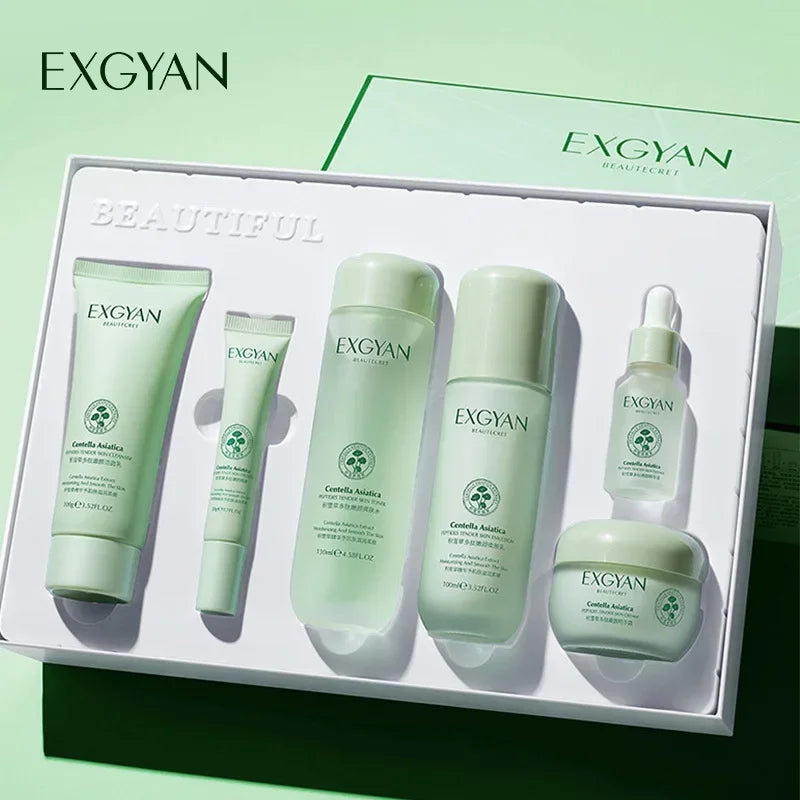 Centella Asiatica 6-Piece Skin Care Set | Aloe, Vitamin C & Peptides Skin Care Set QXL Default Title