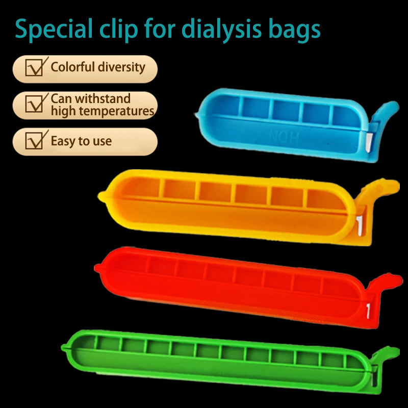 Dialysis Bag Clamp Clips 4–10cm | PP Tubing Closure Multicolor Tubing Clamp Clip QXL