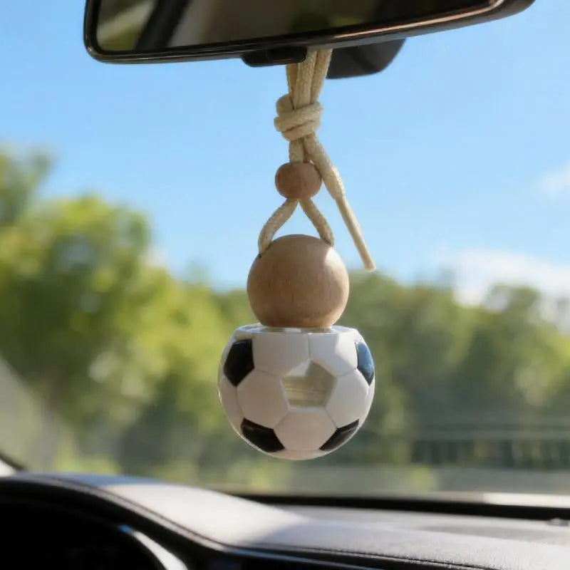 Football-Shaped 5ml Glass Car Perfume Bottle | Wooden Cap Perfume Bottle QXL Default Title