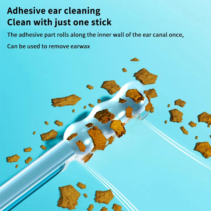 24-Pack Silicone Sticky Earwax Remover Swabs | Disposable Ear Cleaner Ear Cleaning Swabs QXL