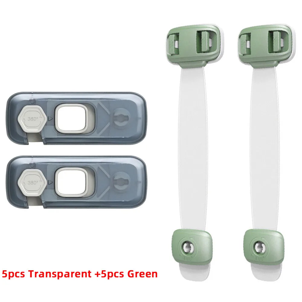 10-Pack Baby Safety Cabinet & Fridge Locks | Child Proof Baby Cabinet Lock QXL B22 5pcsT 5pcsGreen