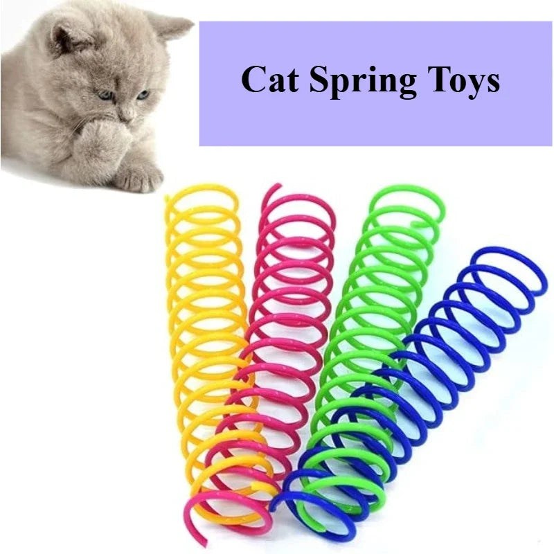 Colorful Interactive Cat Spring Toys | BPA-Free Kitten Play Cat Spring Toy QXL