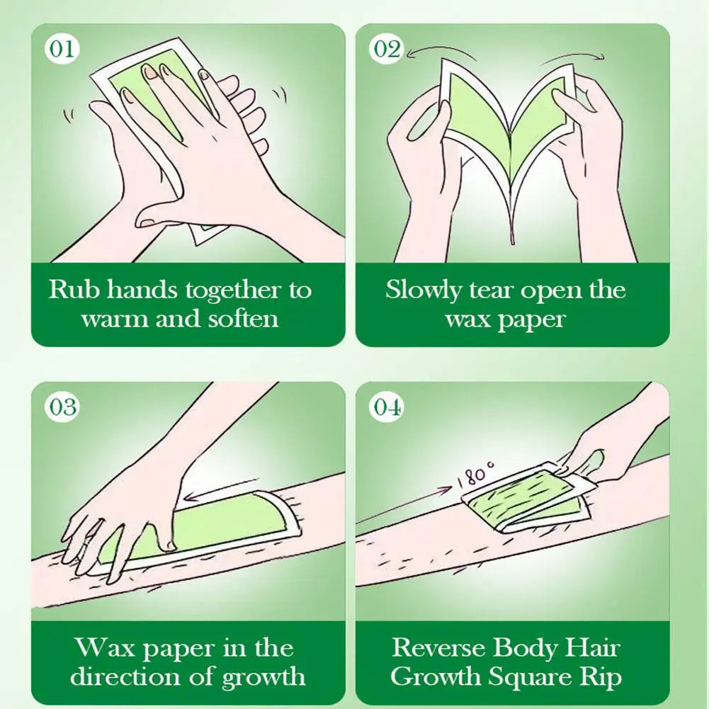 Natural Aloe Wax Hair Removal Strips | Face, Lip & Body Kit Wax Hair Removal Strips QXL