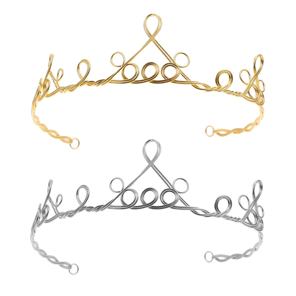 2-Pack Handwoven Tiara Crown Headdress | Bridal Hair Accessory Bridal Tiara Crown QXL