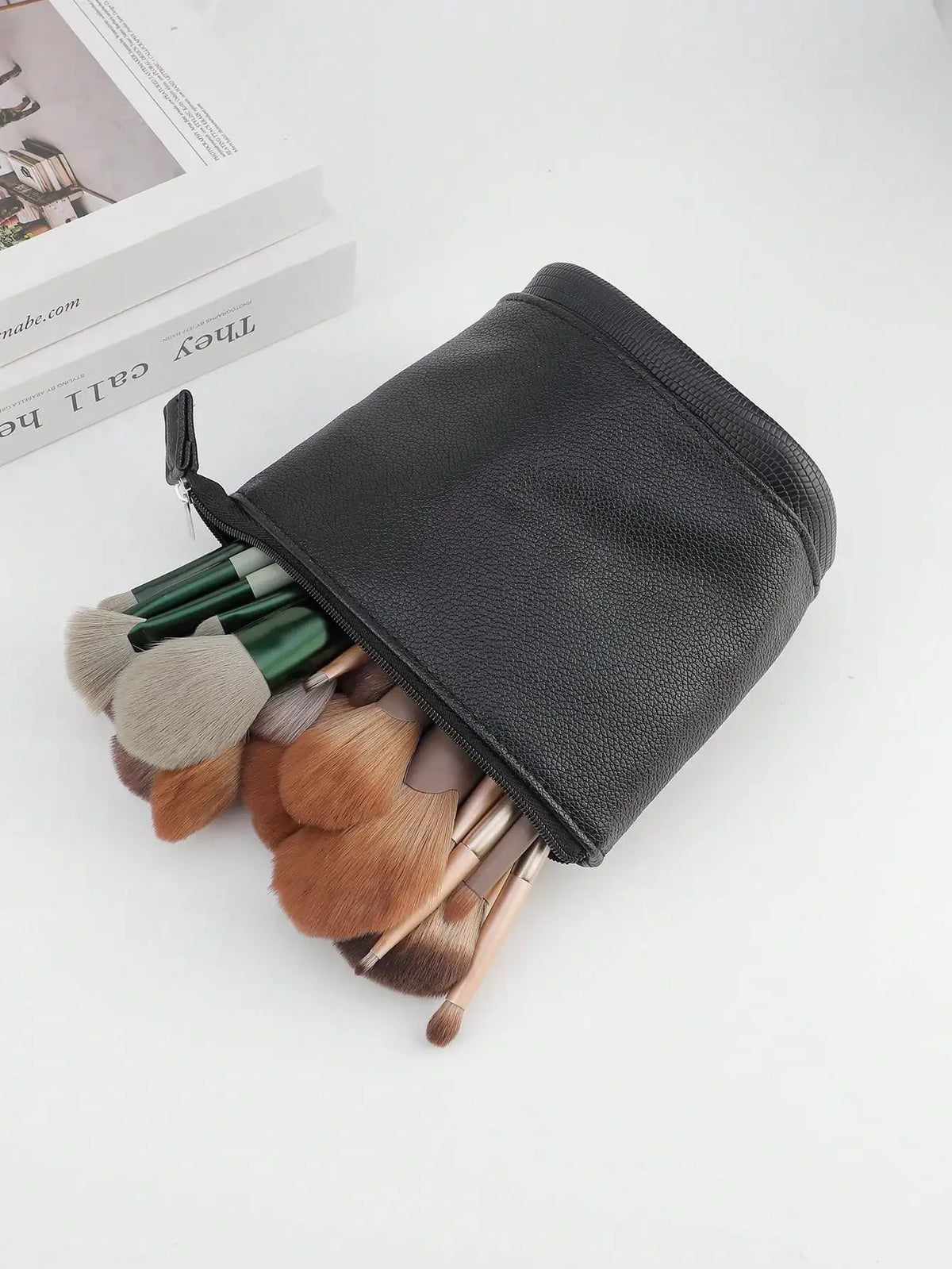 Foldable Standing Makeup Brush Bag – Holds 100 Brushes Makeup Brush Bag QXL