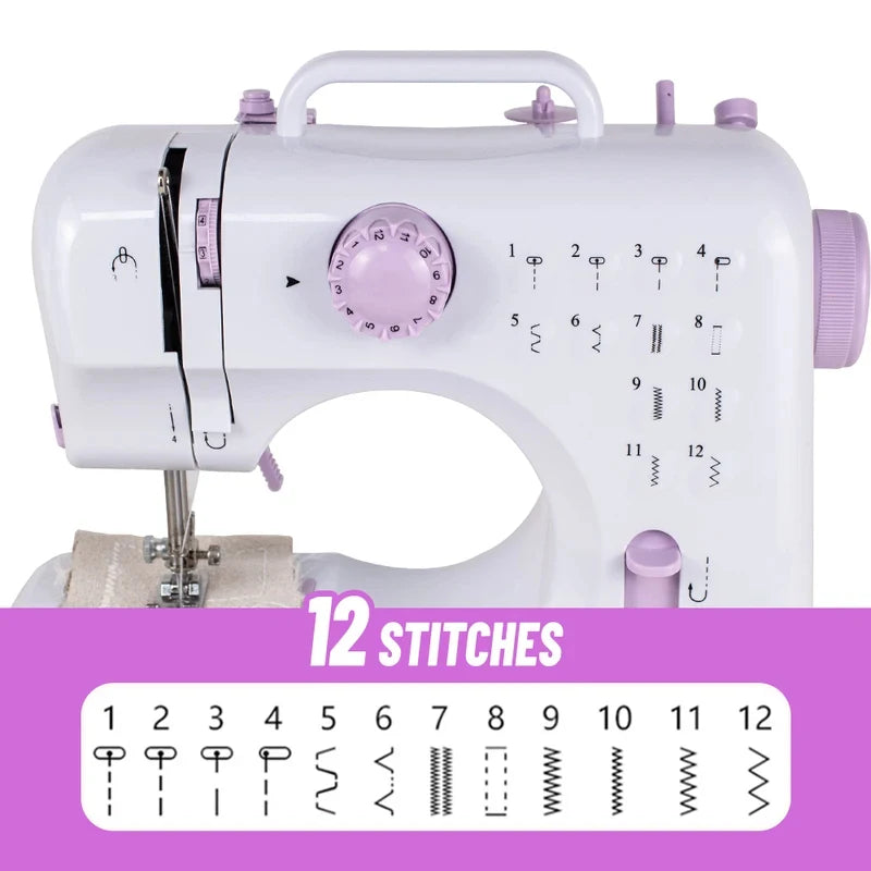 Portable Mini Electric Sewing Machine | 12 Stitches & Pedal Electric Sewing Machine QXL