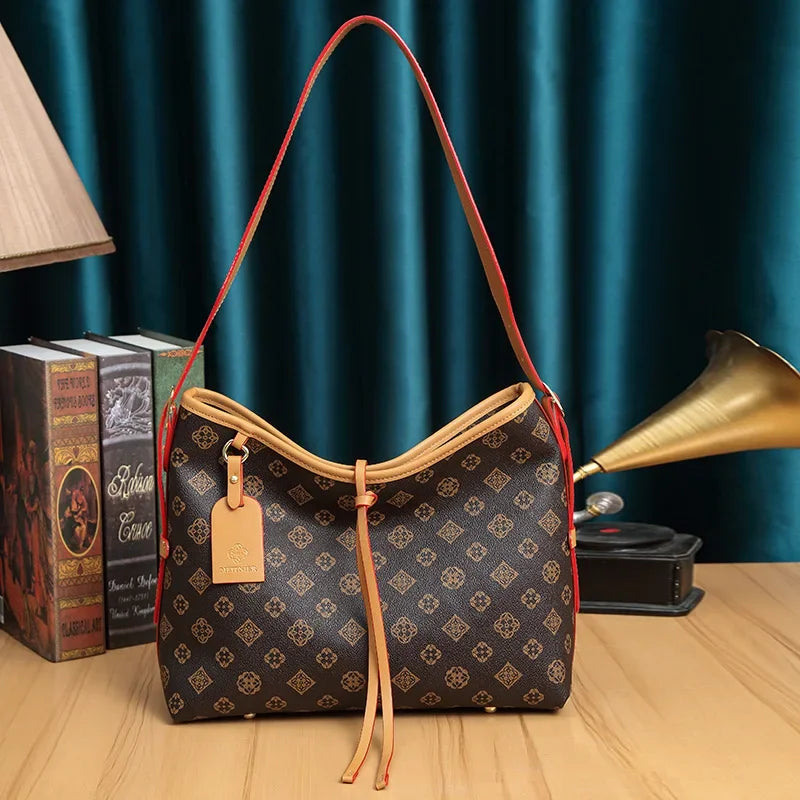 Retro Luxury Leather Diaper Bag | Large Crossbody Tote Diaper Bag Tote QXL