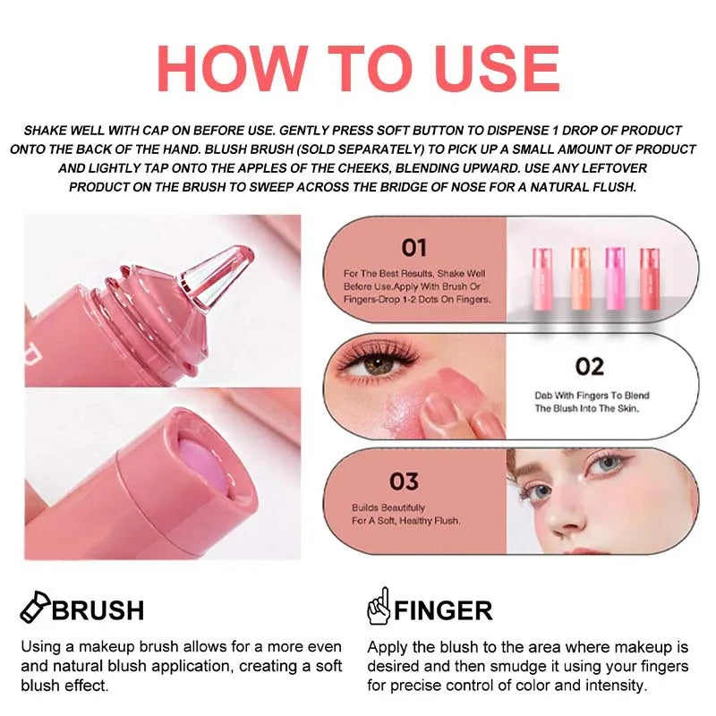 PAGE VINE Liquid Blush Velvet Ink Matte Blusher | 12-Hr Wear Liquid Blush QXL