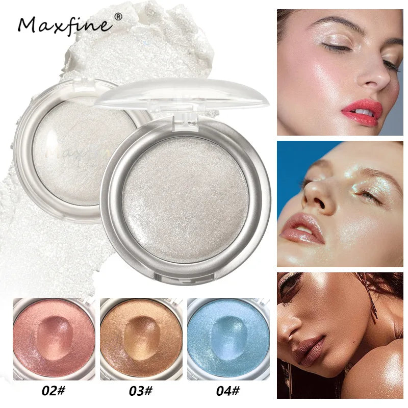 Star Aura Shimmer Highlighter Powder | Glitter Face Brightener Shimmer Highlighter Powder QXL