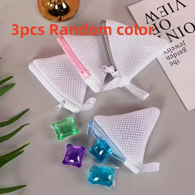 3-Pack Zippered Mesh Laundry Bags for Delicates & Beads Mesh Laundry Bags QXL 3pcs Random color