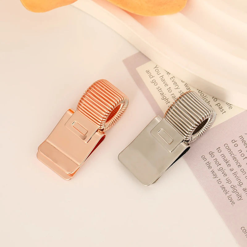 Gold Retro Metal Spring Pen Clip for Notebooks & School Pen Clip Accessory QXL