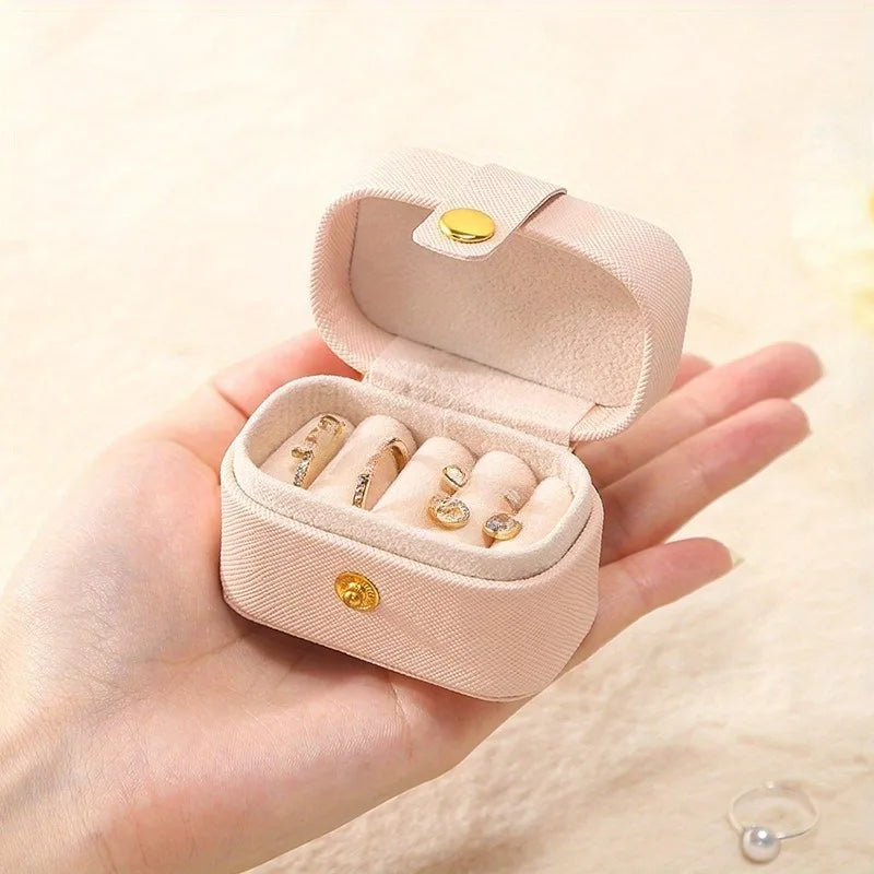 Mini Leather Jewelry Box | Portable Ring & Earring Storage Jewelry Storage Box QXL