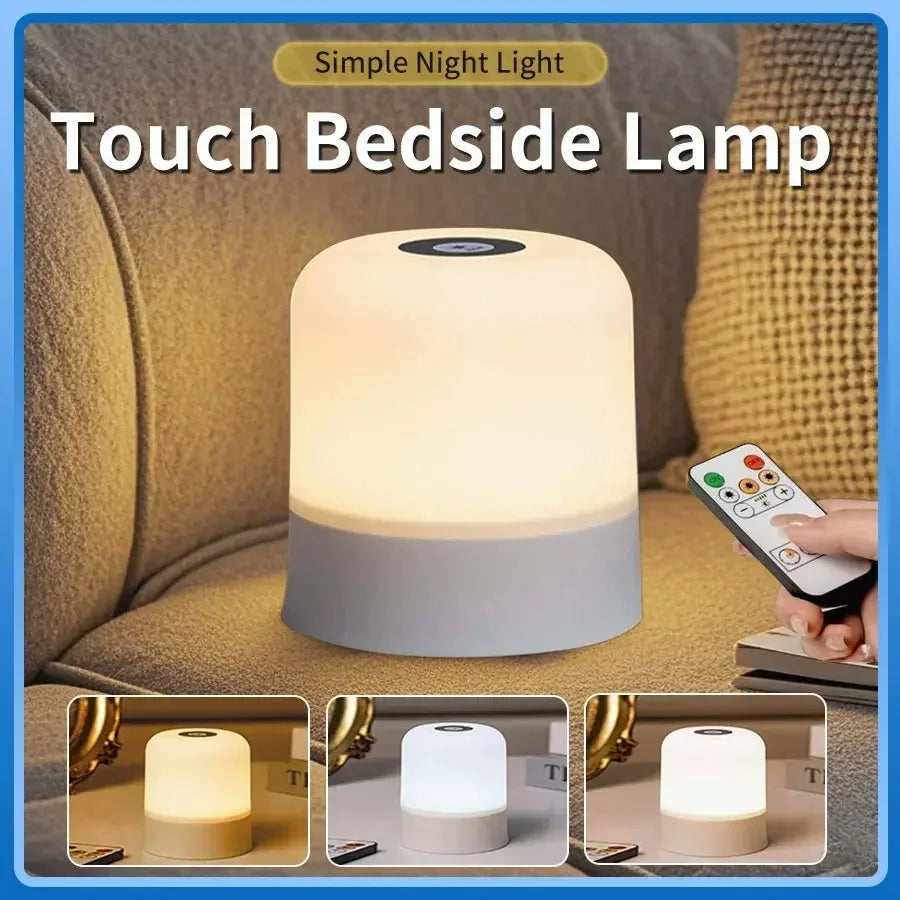 RGB Night Light with Remote | Dimmable Touch Table Lamp LED Night Light QXL
