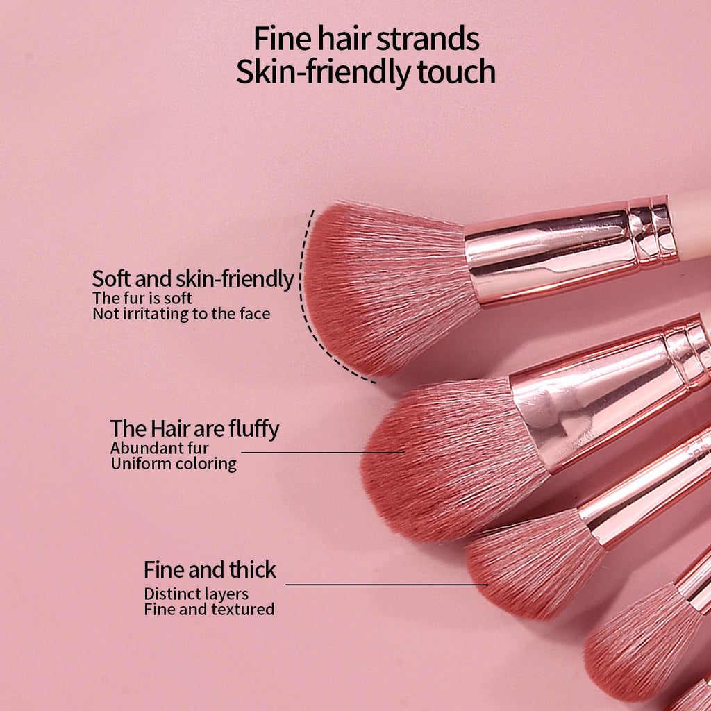 13-Pc Pink Makeup Brush Set + Star Case | KOSSHOW Makeup Brush Set QXL