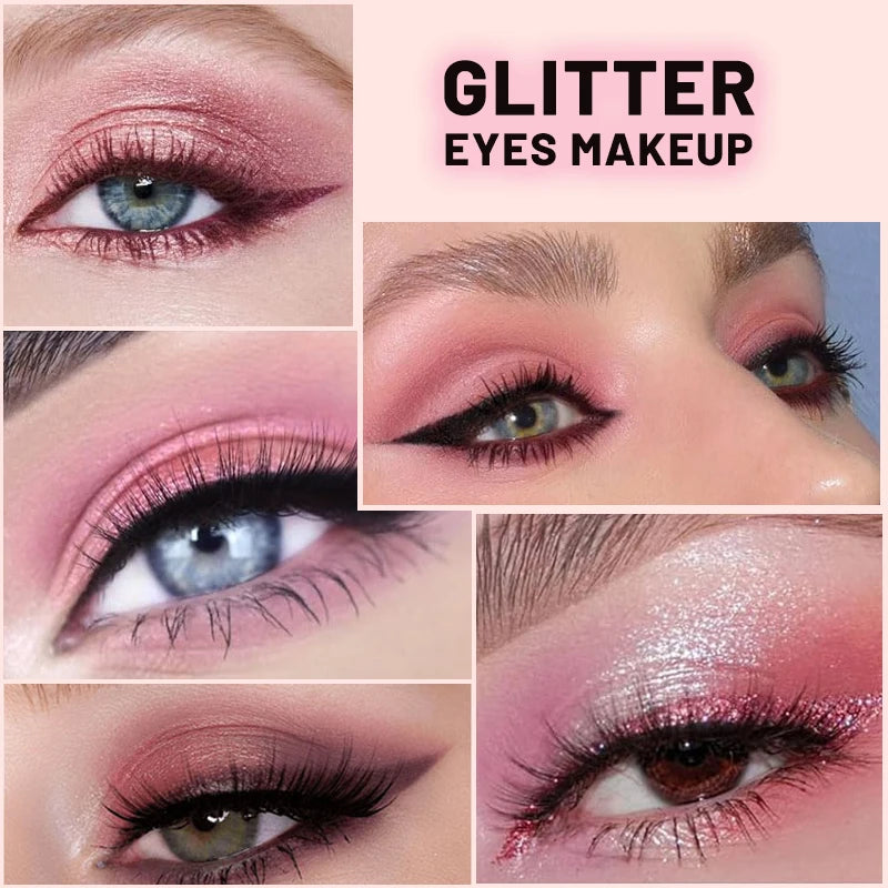 9-Color Pink Eyeshadow Palette | Matte Shimmer Nude Rose Eyeshadow Palette QXL