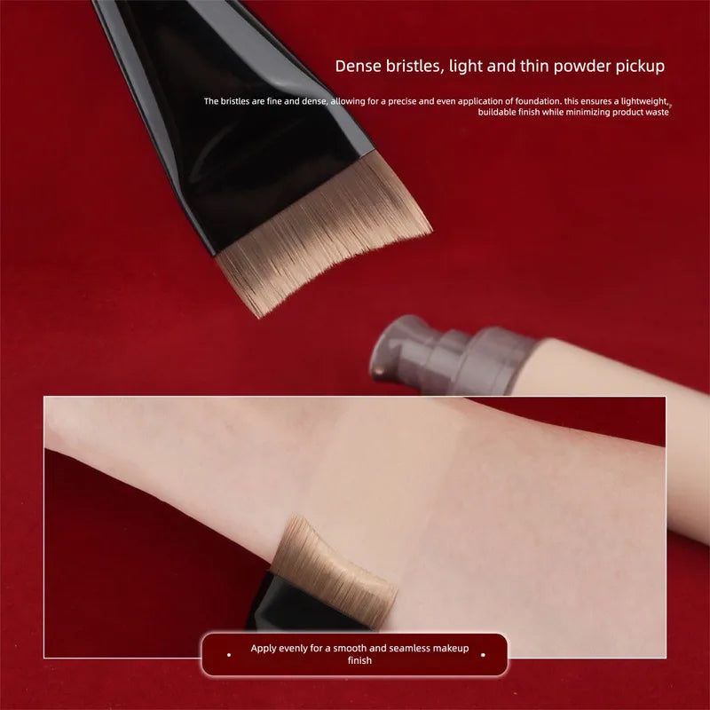 Flat-Head Foundation Brush Set with Palette & Cleaner Foundation Brush Set QXL