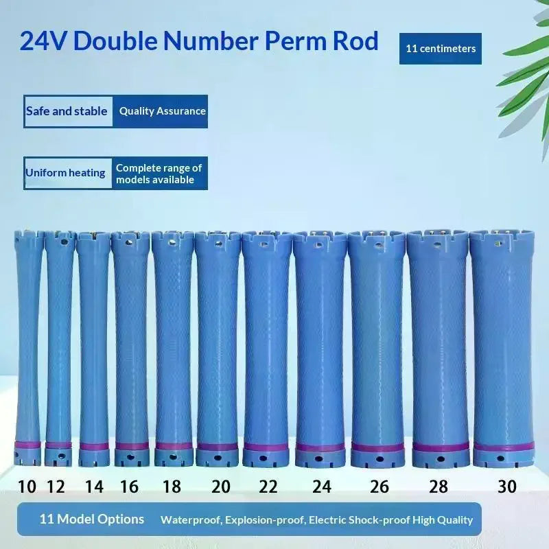 24V Heated Electric Perm Rods | Anti-Scald Hair Curler Rollers Electric Perm Rods QXL