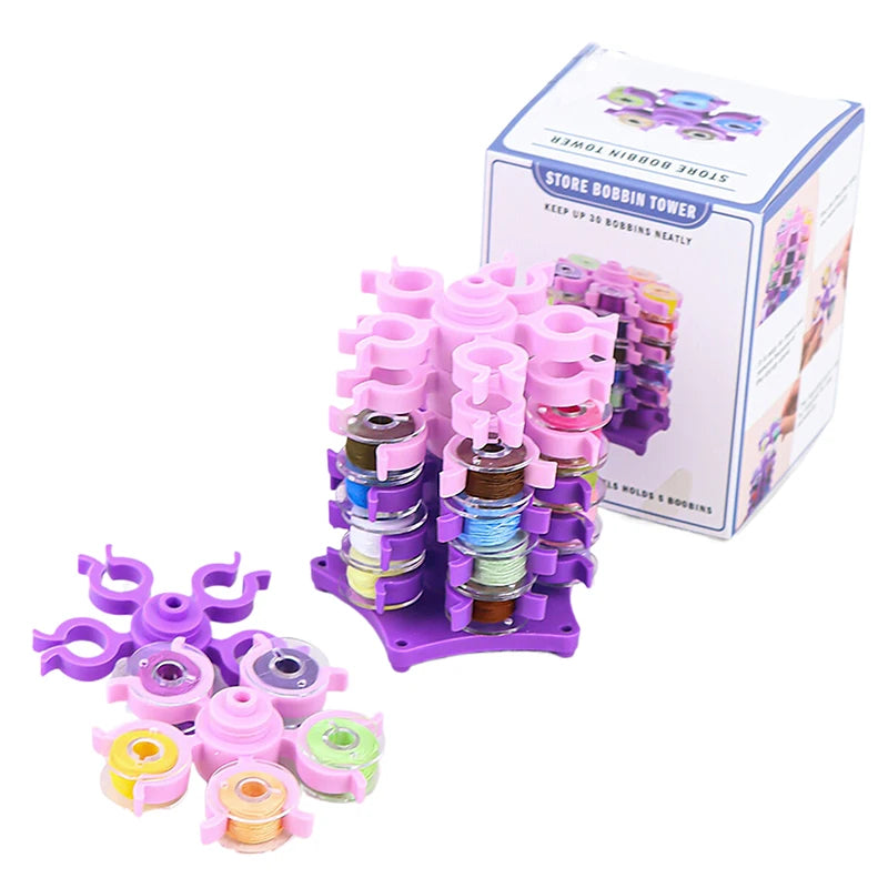 30-Spool Thread & Bobbin Tower Holder | Sewing Organizer Stand Thread Spool Organizer QXL